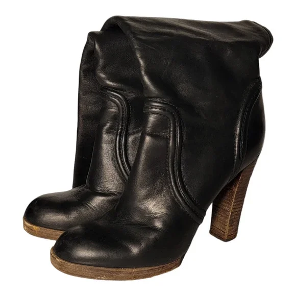 Michael Kors Black Leather Tall Boots Knee High Riding Boots Size 6.5 - Picture 1 of 7